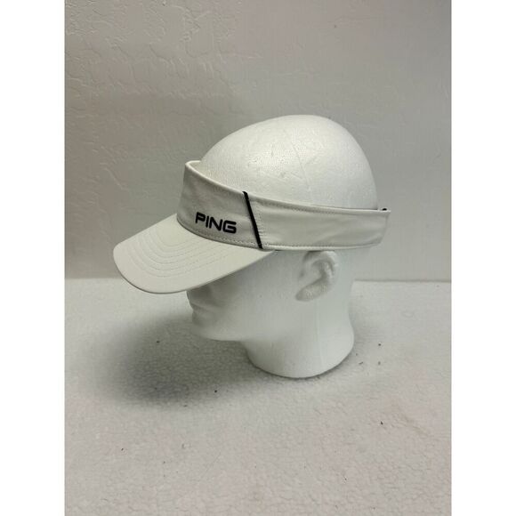 Ping Black White Terry Cloth Visor Cap Adjustable Vintage Golf Unisex - Picture 2 of 7